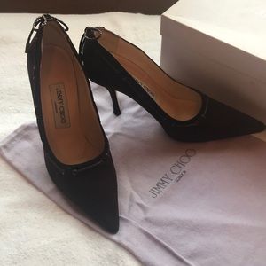 Jimmy Choo dark brown (coffee) suede pointed pumps